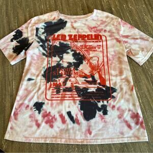 Led Zeppelin in Concert Retro Vintage Style Tie-Dye T-Shirt, Large